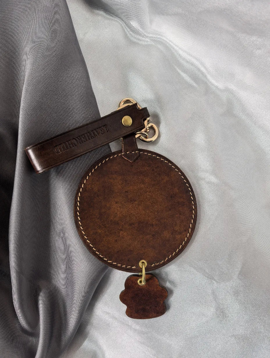 Leatherchild Handcrafted Italian Veg-Tanned Leather Pet Keychain - Gifts & Decorations【1833】 (custom-made 28-35 days)