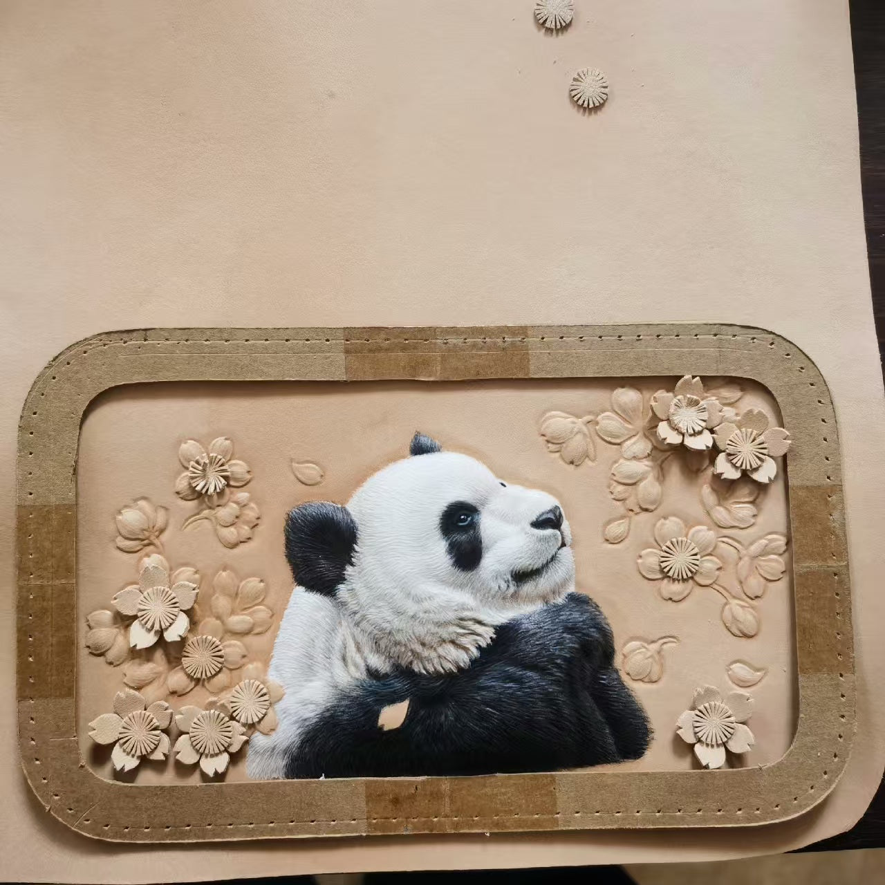Leatherchild Handmade Hyper-Realistic Carved Leather Pet small square bag (Deposit)(Ms.Tao)