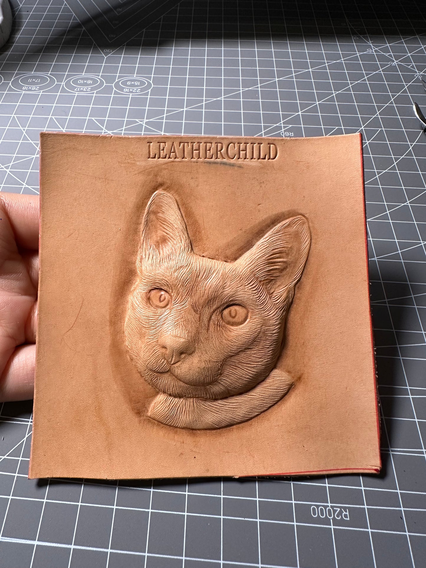 Leatherchild Handcrafted Italian Veg-Tanned Leather Pet Bag Charm & Keychain - Gifts & Decorations | Oil Painting Background (Custom-made 28-35 Days)