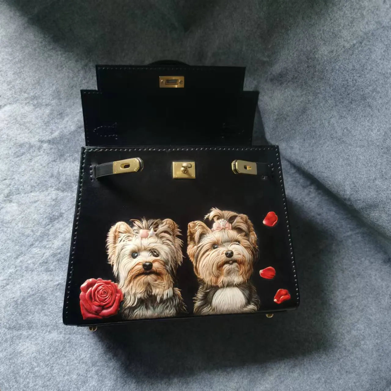 Leatherchild Handmade Hyper-Realistic Carved Leather Pet Bag Kelly 25 (Deposit)Artist: Ms.Tao