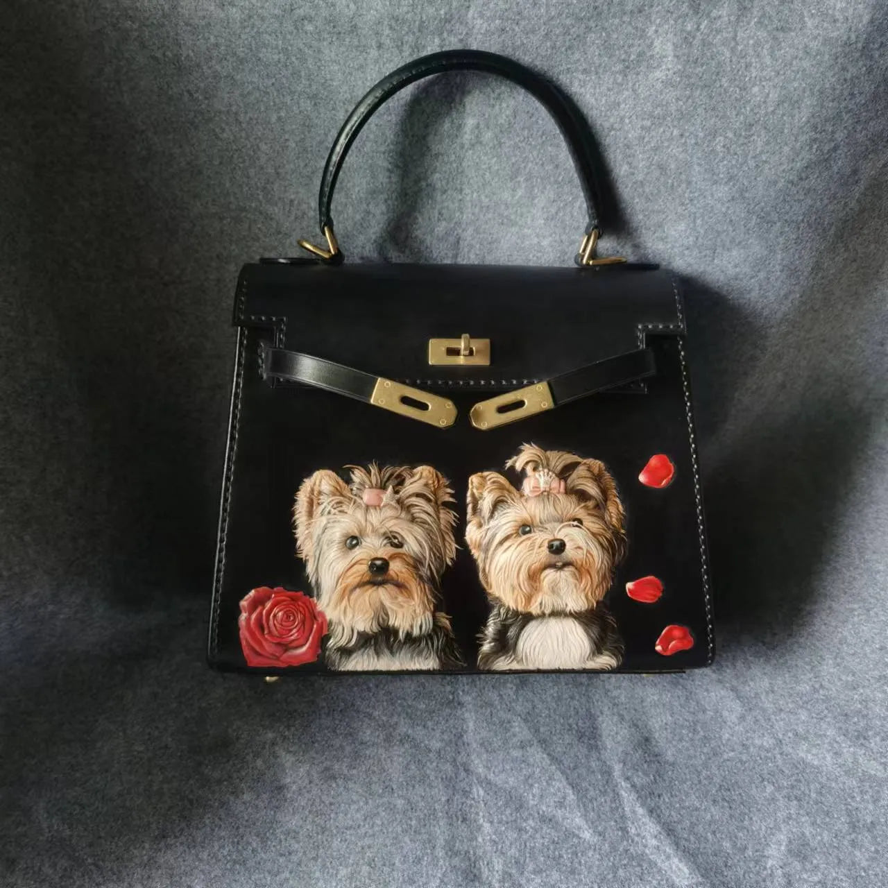 Leatherchild Handmade Hyper-Realistic Carved Leather Pet Bag Kelly 25 (Deposit)Artist: Ms.Tao