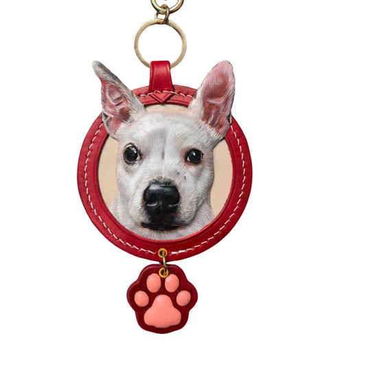Leatherchild Handcrafted Italian Veg-Tanned Leather Pet TAG -  Oversized Gifts & Decorations (custom-made 30-50 days)