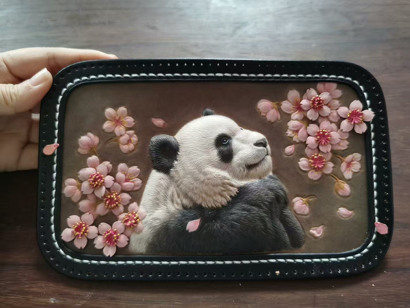 Leatherchild Handmade Hyper-Realistic Carved Leather Pet small square bag (Deposit)(Ms.Tao)
