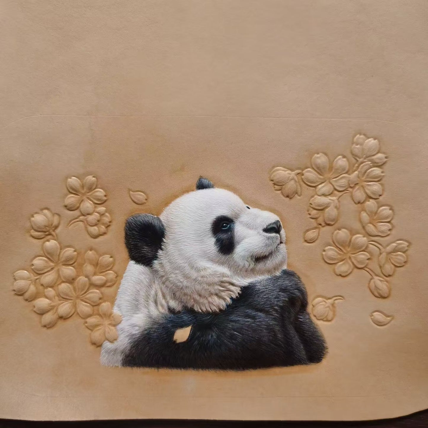 Leatherchild Handmade Hyper-Realistic Carved Leather Pet small square bag (Deposit)(Ms.Tao)