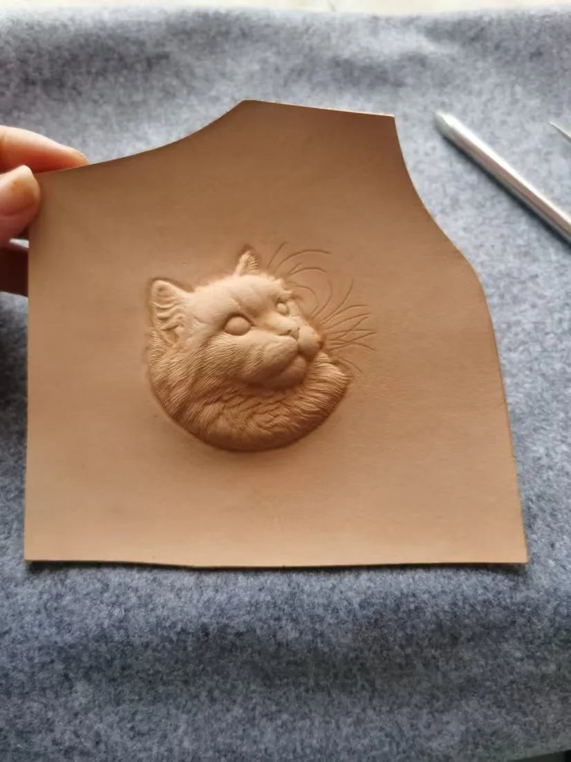 Leatherchild hyper-realistic Custom Pet Portrait Keychain, Bag Tag, or ...