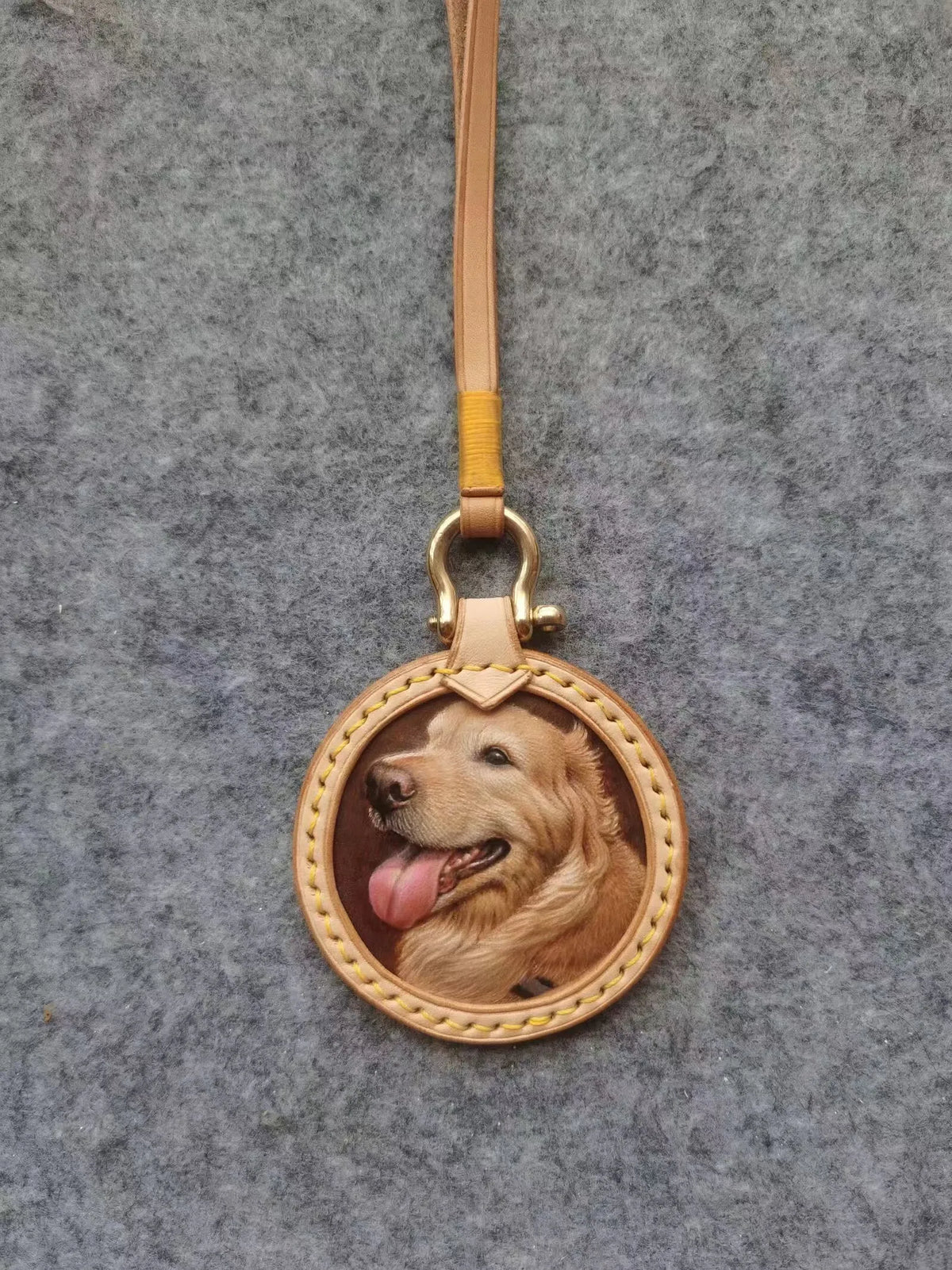 Leatherchild hyper-realistic Custom Pet Portrait Keychain, Bag Tag, or ...