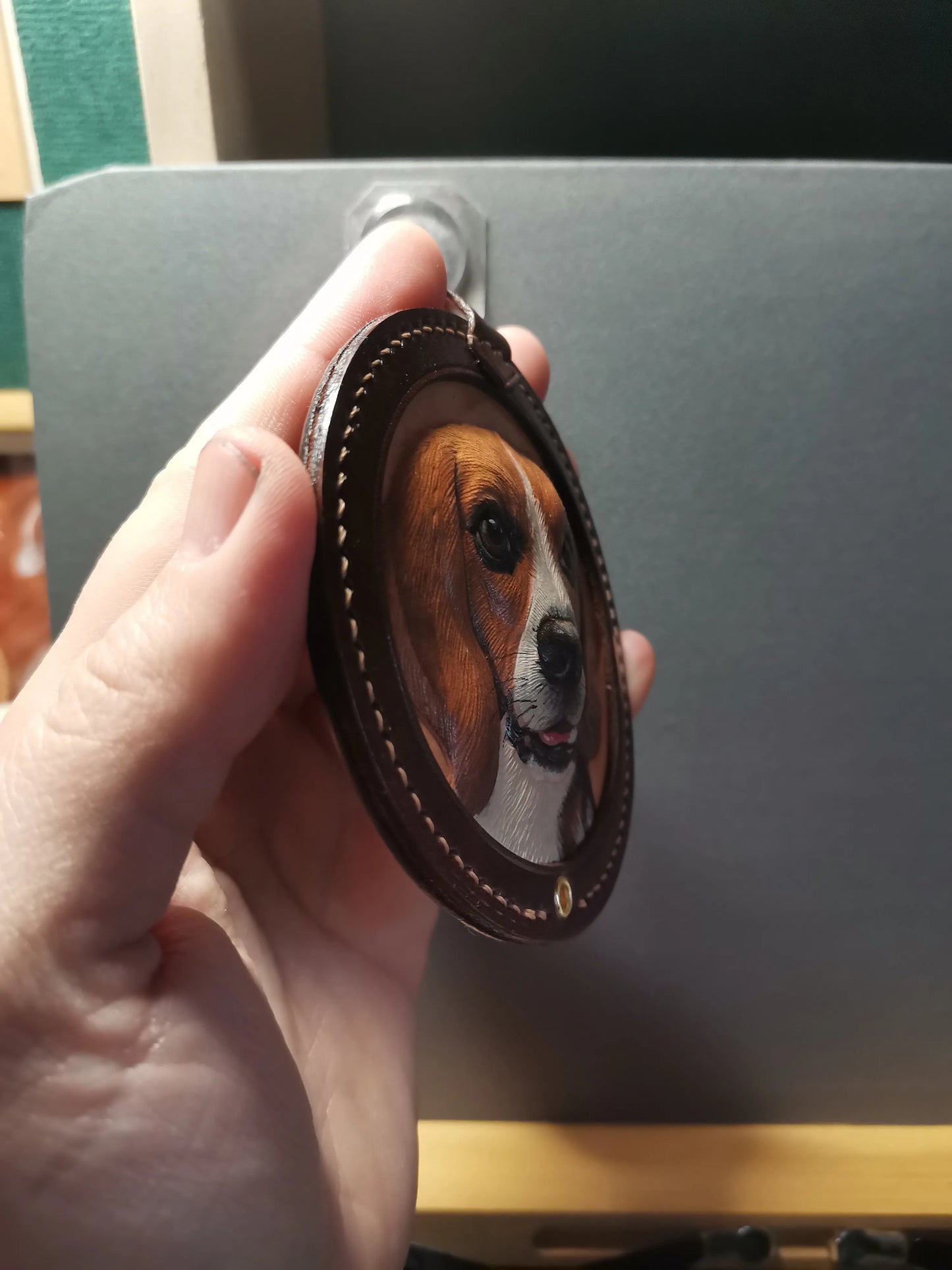 Leatherchild Handcrafted Italian Veg-Tanned Leather Pet Keychain - Gifts & Decorations【1833】 (custom-made 28-35 days)